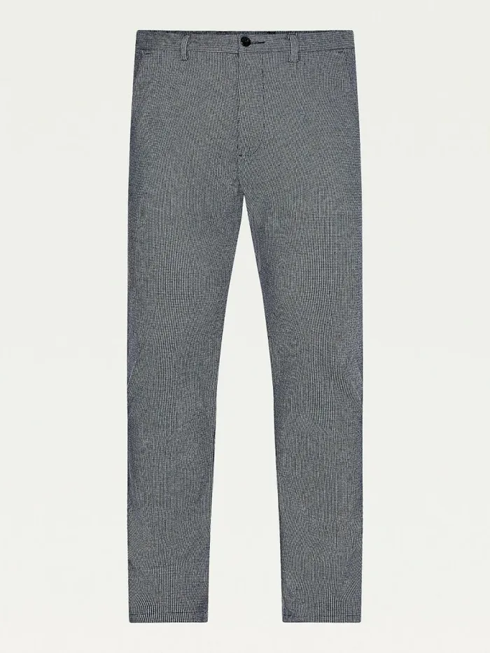 Tommy Hilfiger Bleecker Slim Puppytooth Check Trousers Desert Sky Mens Trousers