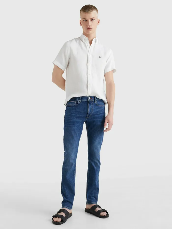 Tommy Hilfiger Bleecker Slim Th Flex Faded Jeans Oregon Indigo Mens Plus Size Clothing Online