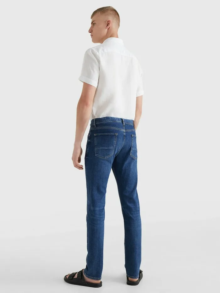 Tommy Hilfiger Bleecker Slim Th Flex Faded Jeans Oregon Indigo Mens Plus Size Clothing Online