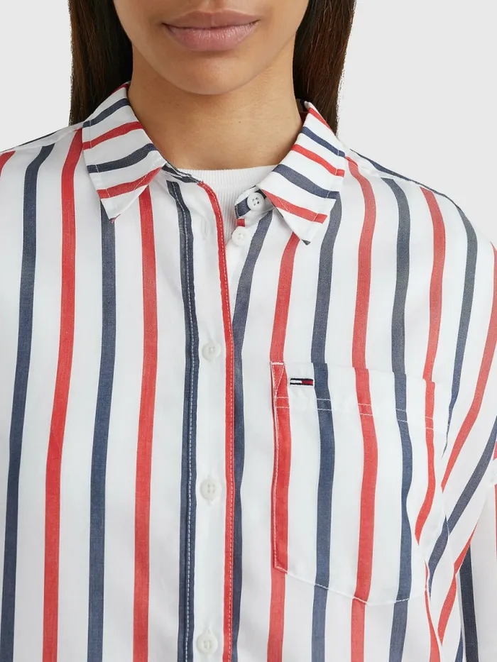 Tommy Hilfiger Boxy Stripe Shirt WhiteMulti Womens Shirts and Blouses Gift for Friend