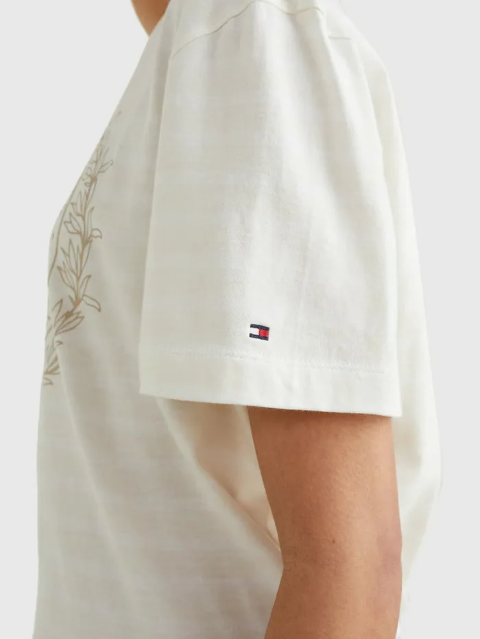 Tommy Hilfiger Breton Stripe Relaxed Fit TShirt Breton StpEcru Beige Womens TShirts Cheap On Sale