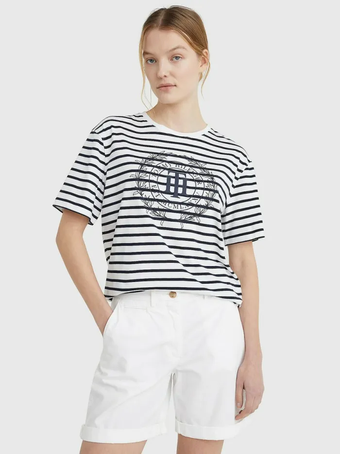 Tommy Hilfiger Breton Stripe Relaxed Fit TShirt Breton StpEcru Desert Sky Womens TShirts Online Tommy Hilfiger Breton Stripe Relaxed Fit TShirt Breton StpEcru Desert Sky Womens TShirts Online