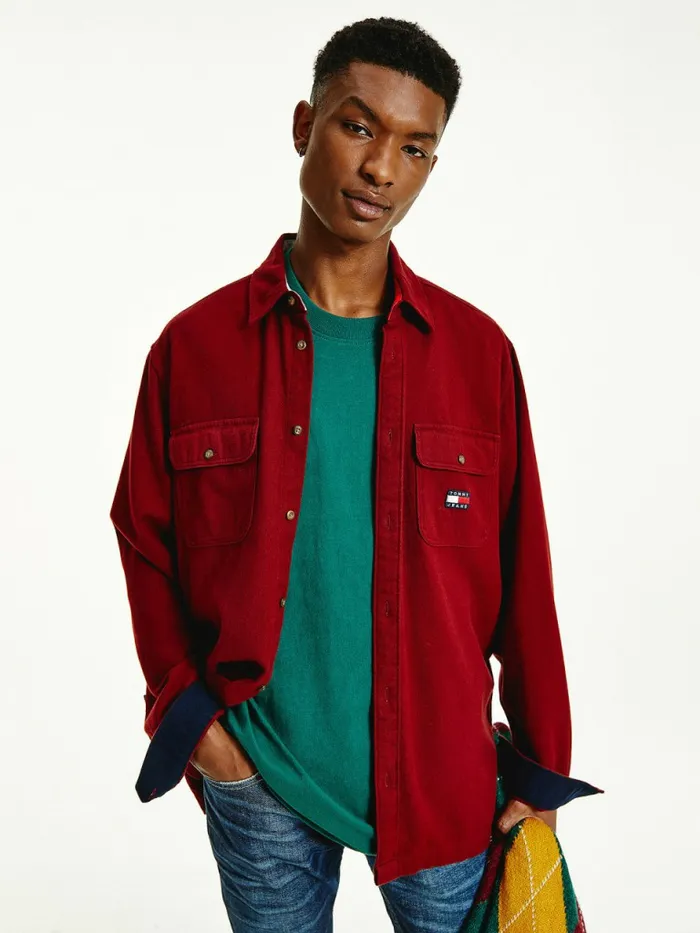 Tommy Hilfiger Brushed Organic Cotton Overshirt Bing Cherry Mens Shirts On Sale Tommy Hilfiger Brushed Organic Cotton Overshirt Bing Cherry Mens Shirts On Sale
