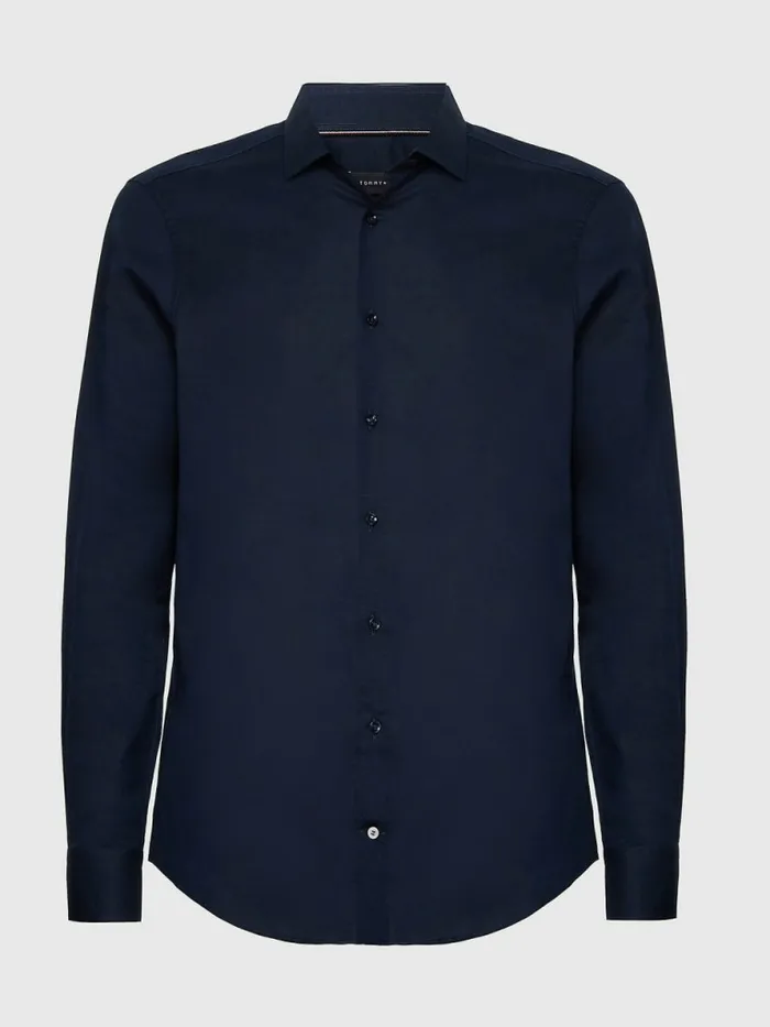 Tommy Hilfiger Business Slim Fit Shirt Navy Iris Mens Shirts Online