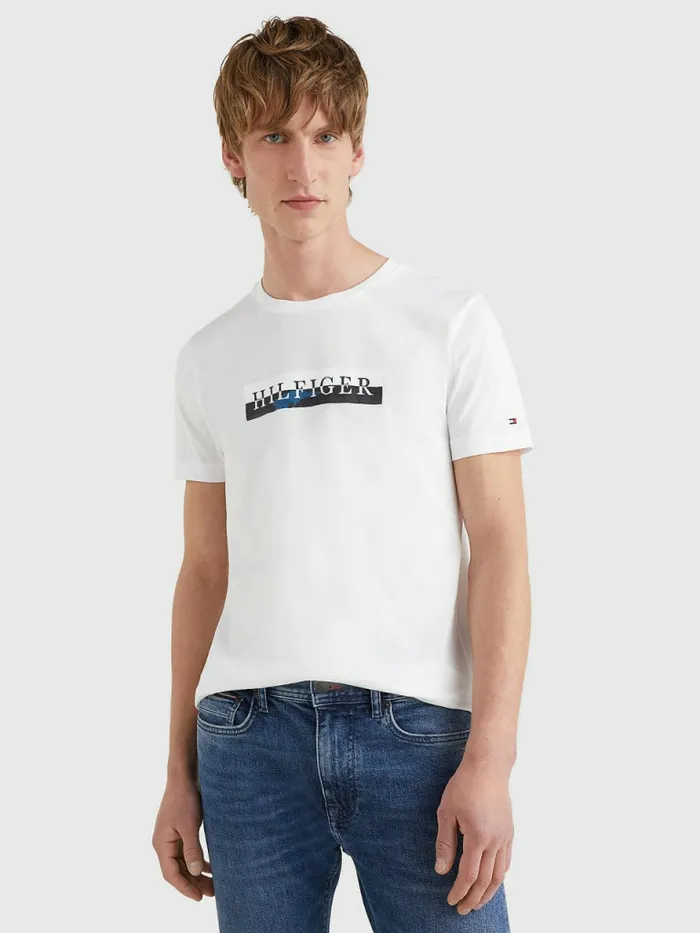 Tommy Hilfiger Camo Graphic Logo TShirt White Mens TShirts Gift for Friend