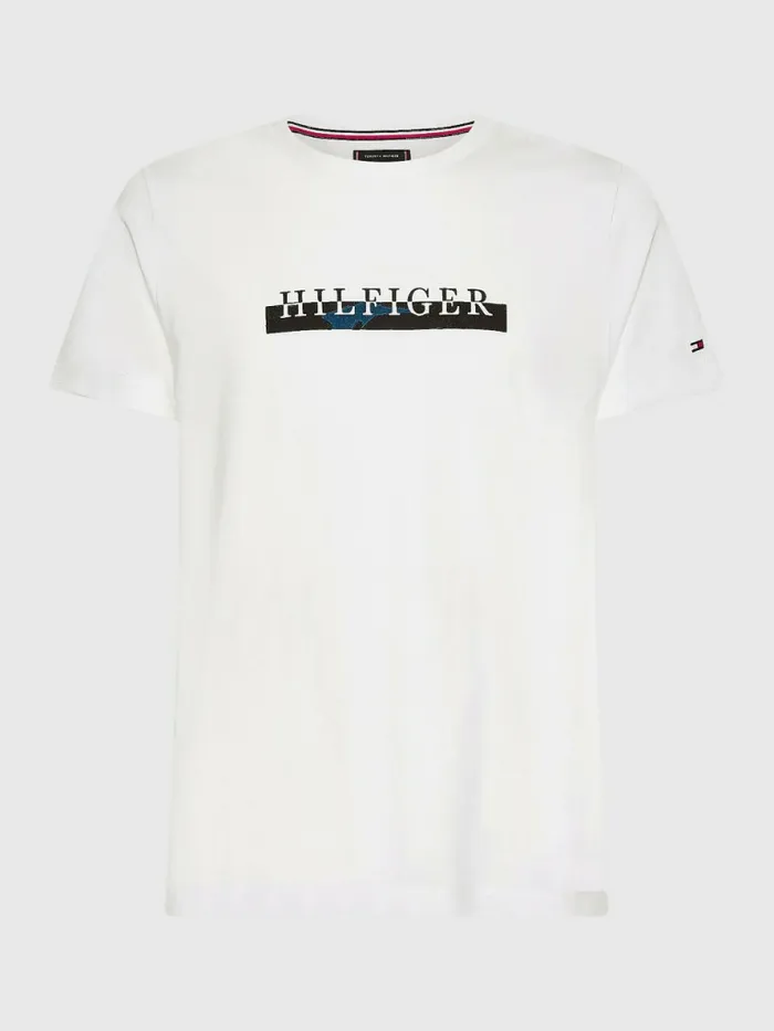 Tommy Hilfiger Camo Graphic Logo TShirt White Mens TShirts Gift for Friend