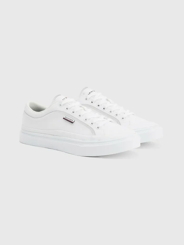 Tommy Hilfiger Canvas Cupsole Trainers White Mens Boots Gift for Friend
