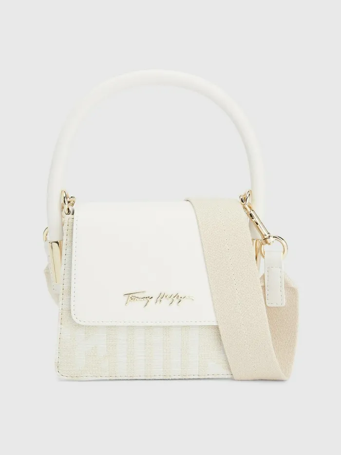 Tommy Hilfiger Canvas Detail Monogram Crossover Bag Natural Canvas Monogram Womens Bags Casaul Tommy Hilfiger Canvas Detail Monogram Crossover Bag Natural Canvas Monogram Womens Bags Casaul