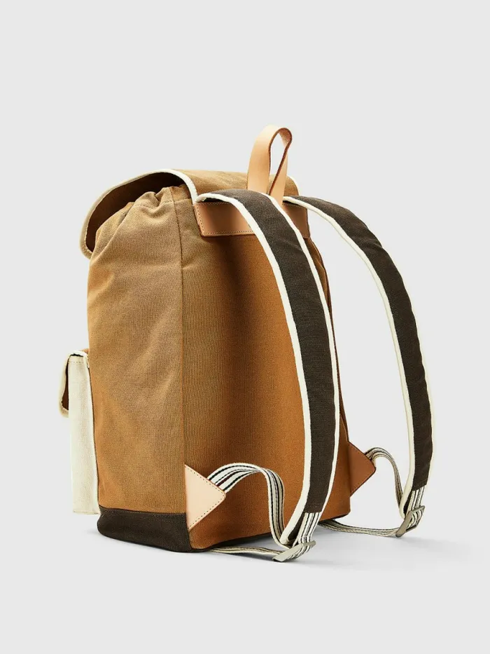 Tommy Hilfiger Canvas Flap Backpack Classic Khaki Mens Bags Cheap On Sale
