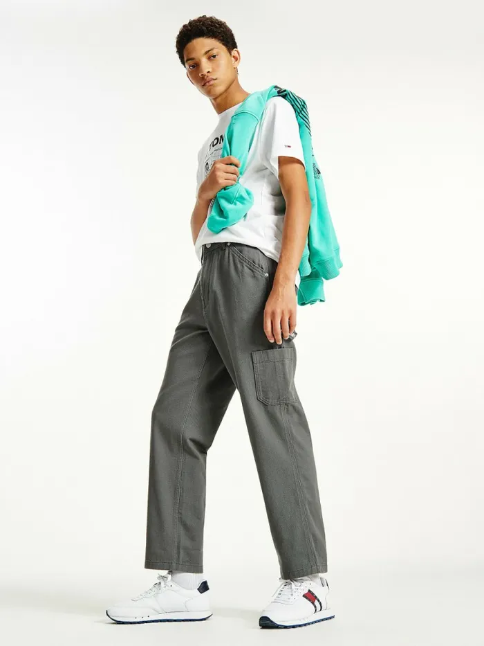 Tommy Hilfiger Carpenter Style Trousers Downtown Grey Mens Trousers