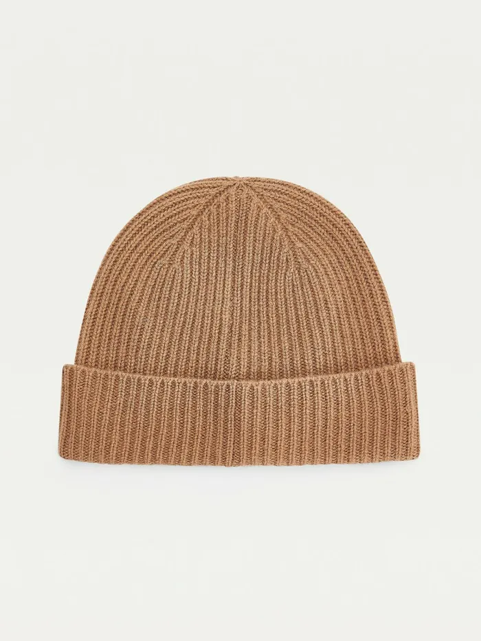 Tommy Hilfiger Cashmere Crest Shield Beanie Camel Mix Womens Hats and Scarves Gift 4 You