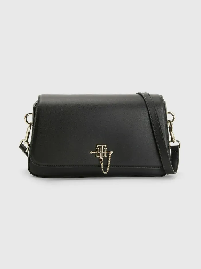 Tommy Hilfiger Chain Interlock Crossover Bag Black Womens Bags Popular