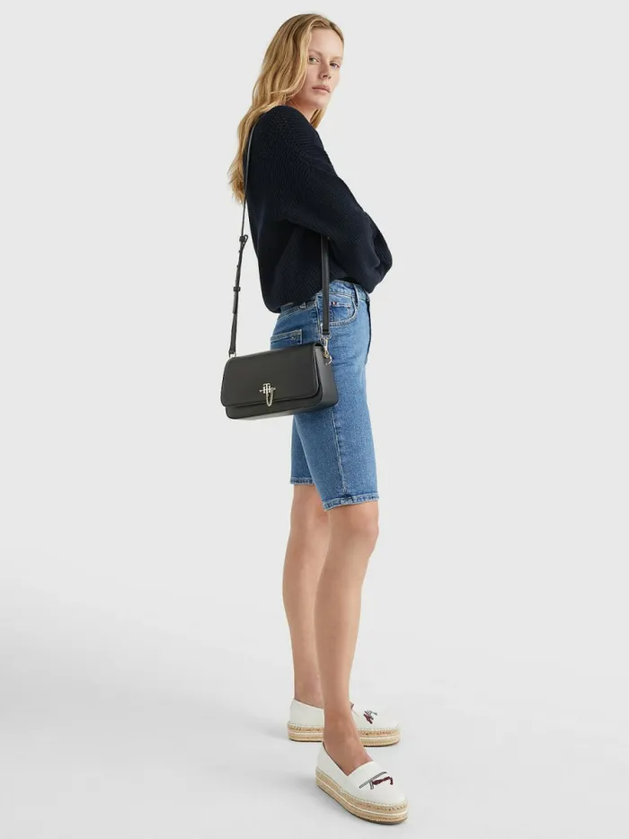 Tommy Hilfiger Chain Interlock Crossover Bag Black Womens Bags Popular