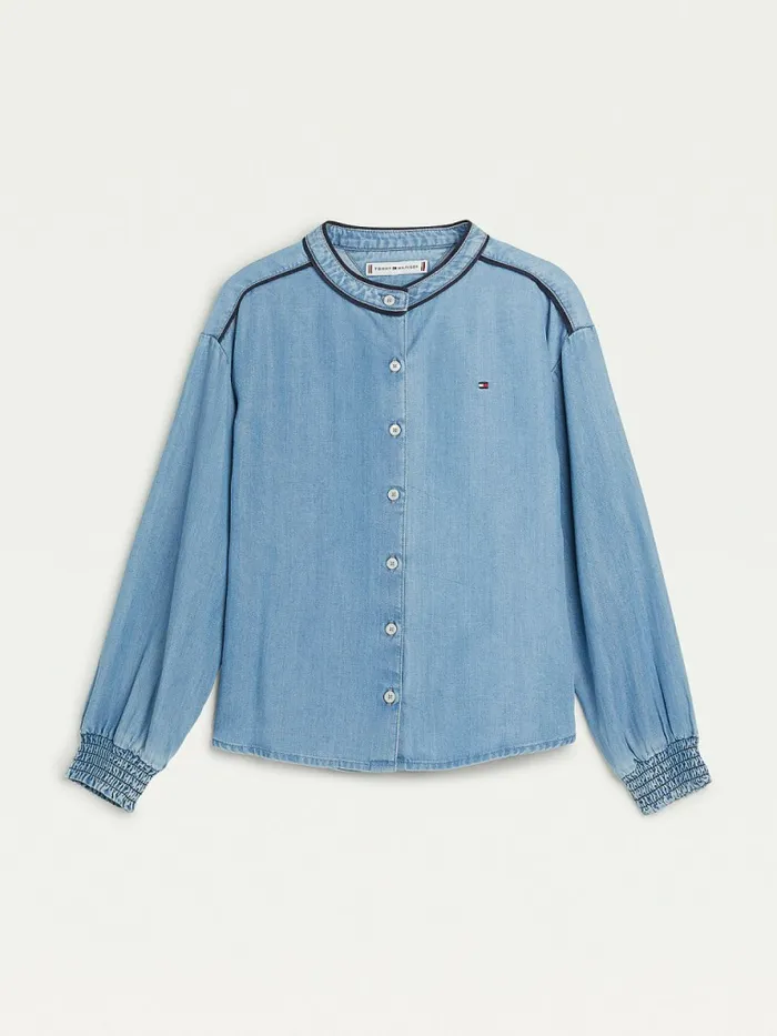 Tommy Hilfiger Chambray Piping Shirt Denim Medium Girls Tops and TShirts Sale