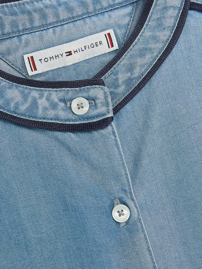 Tommy Hilfiger Chambray Piping Shirt Denim Medium Girls Tops and TShirts Sale