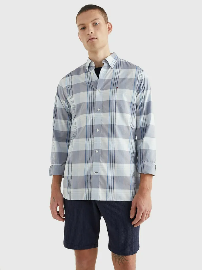 Tommy Hilfiger Check Regular Fit Shirt Breezy BlueFaded IndigoMulti Mens Shirts Gift for Friend Tommy Hilfiger Check Regular Fit Shirt Breezy BlueFaded IndigoMulti Mens Shirts Gift for Friend