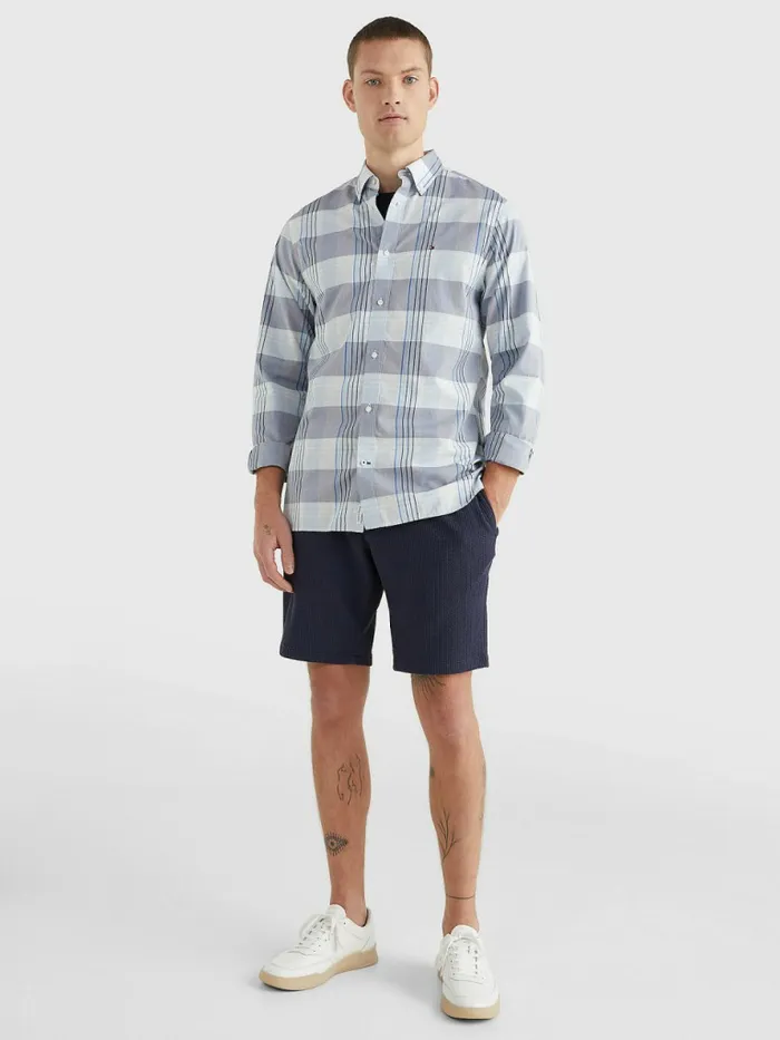 Tommy Hilfiger Check Regular Fit Shirt Breezy BlueFaded IndigoMulti Mens Shirts Gift for Friend