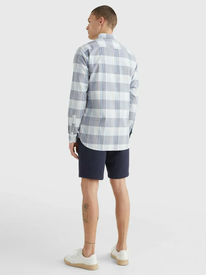 Tommy Hilfiger Check Regular Fit Shirt Breezy BlueFaded IndigoMulti Mens Shirts Gift for Friend