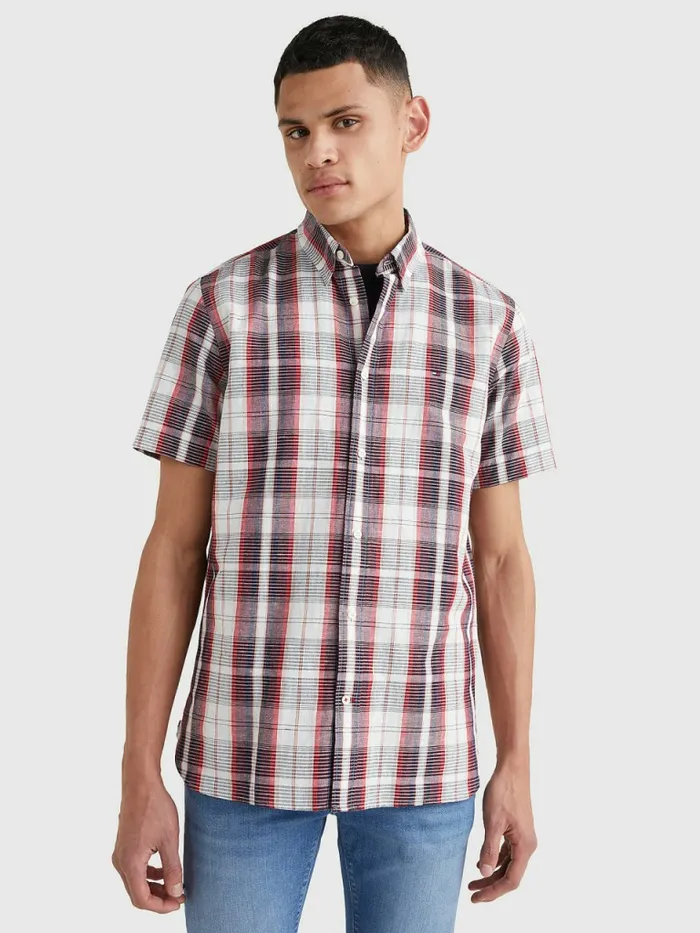 Tommy Hilfiger Check Short Sleeve Regular Fit Shirt Primary RedMulti Mens Shirts Popular Tommy Hilfiger Check Short Sleeve Regular Fit Shirt Primary RedMulti Mens Shirts Popular