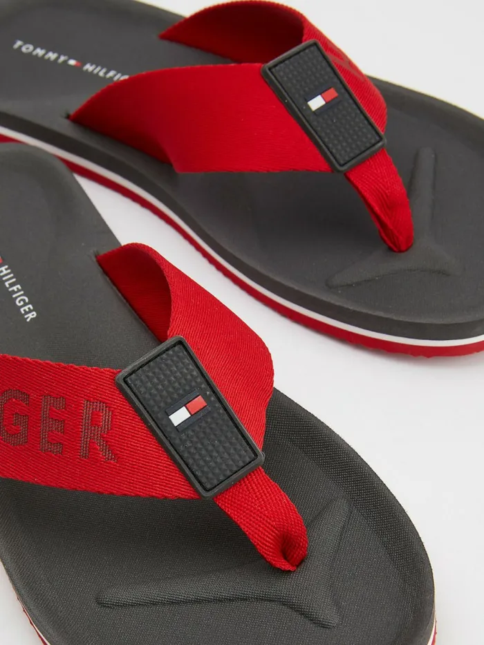 Tommy Hilfiger Classic Comfort FlipFlops Primary Red Mens Sandals Sliders and Flip Flops Fashion