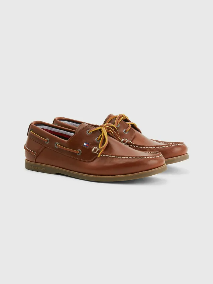 Tommy Hilfiger Classic Leather Boat Shoes Winter Cognac Mens Casual Shoes Casaul Tommy Hilfiger Classic Leather Boat Shoes Winter Cognac Mens Casual Shoes Casaul
