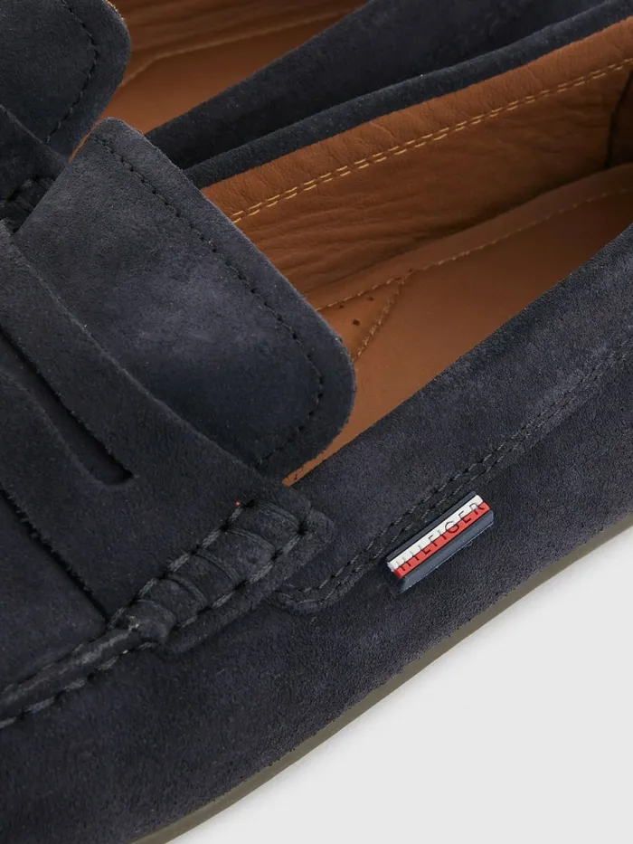 Tommy Hilfiger Classic Suede Driving Shoes Desert Sky Mens Sandals Sliders and Flip Flops On Sale