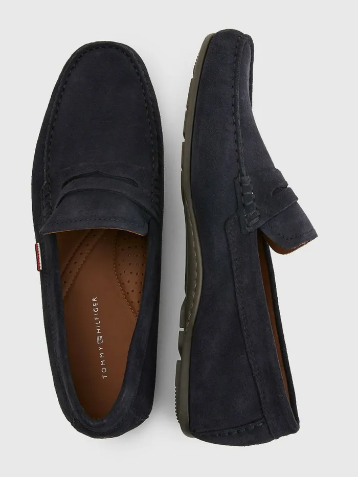 Tommy Hilfiger Classic Suede Driving Shoes Desert Sky Mens Sandals Sliders and Flip Flops On Sale