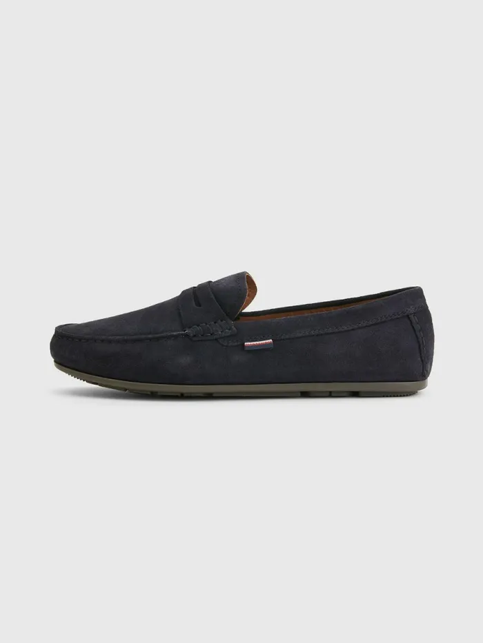 Tommy Hilfiger Classic Suede Driving Shoes Desert Sky Mens Sandals Sliders and Flip Flops On Sale