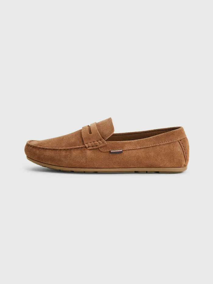 Tommy Hilfiger Classic Suede Driving Shoes Timber Mens Casual Shoes Fashion