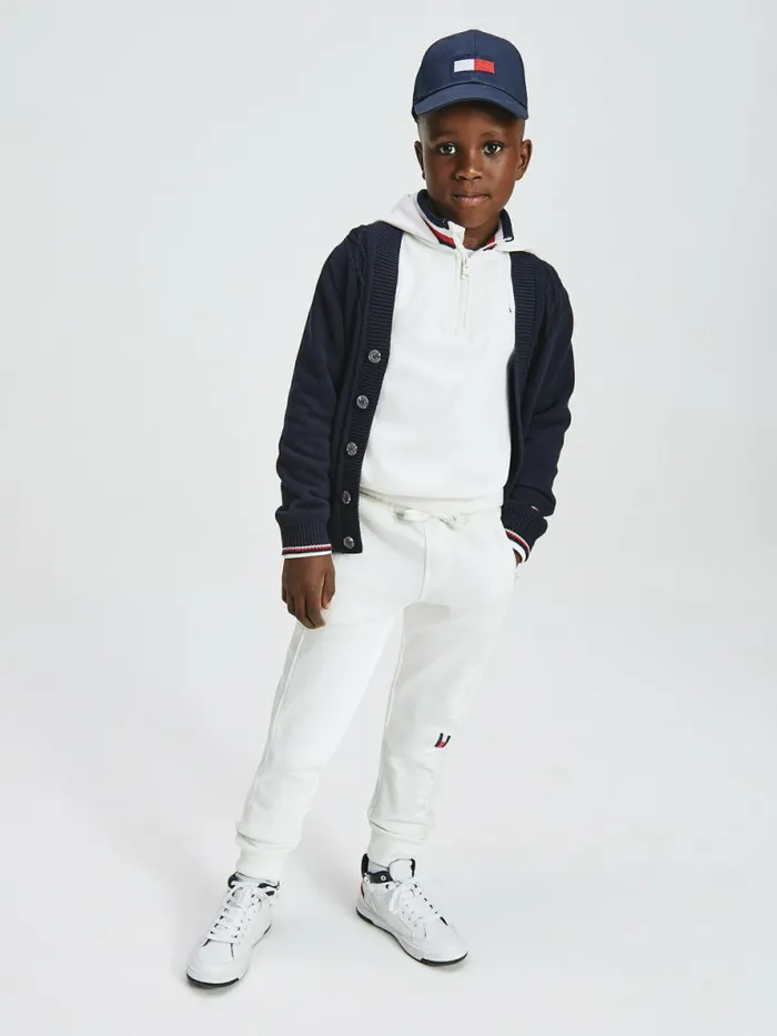 Tommy Hilfiger Classics Cable Knit VNeck Cardigan Desert Sky Boys Jumpers and Cardigans Gift for Friend