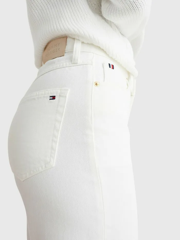 Tommy Hilfiger Classics High Rise Straight Jeans Ecru Womens Jeans For Sale