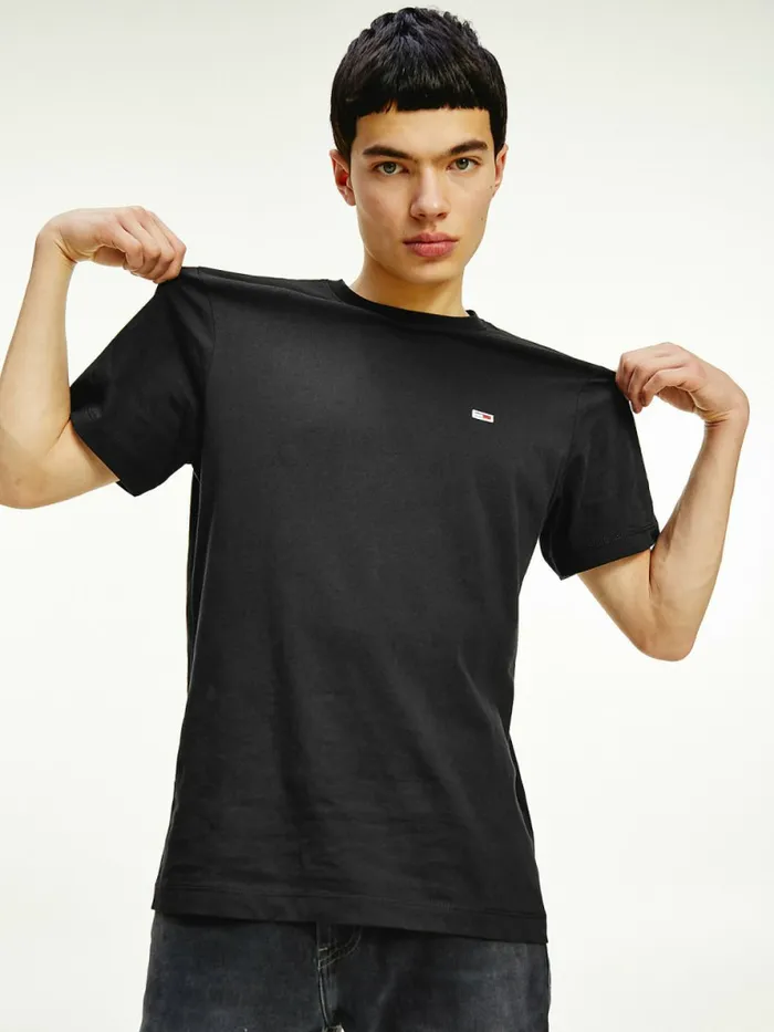 Tommy Hilfiger Classics Organic Cotton TShirt Black Mens Essentials