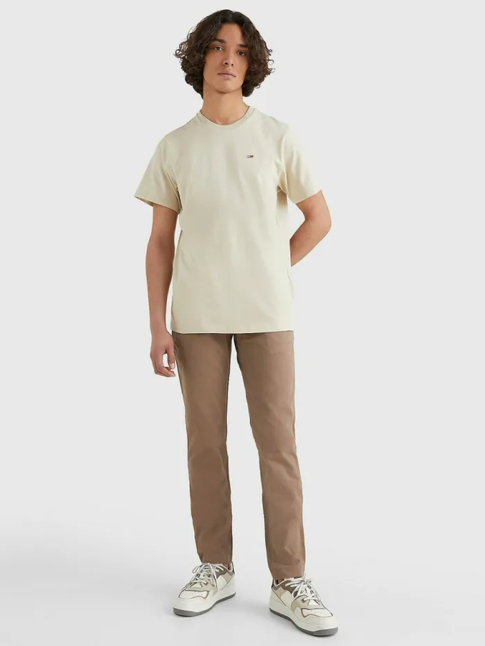 Tommy Hilfiger Classics Organic Cotton TShirt Savannah Sand Mens TShirts Fashion