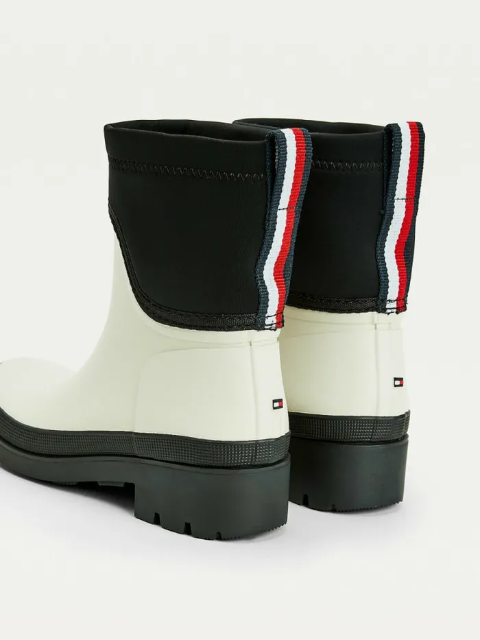 Tommy Hilfiger Cleat Chelsea Rain Boots Ecru Womens Boots Gift 4 You