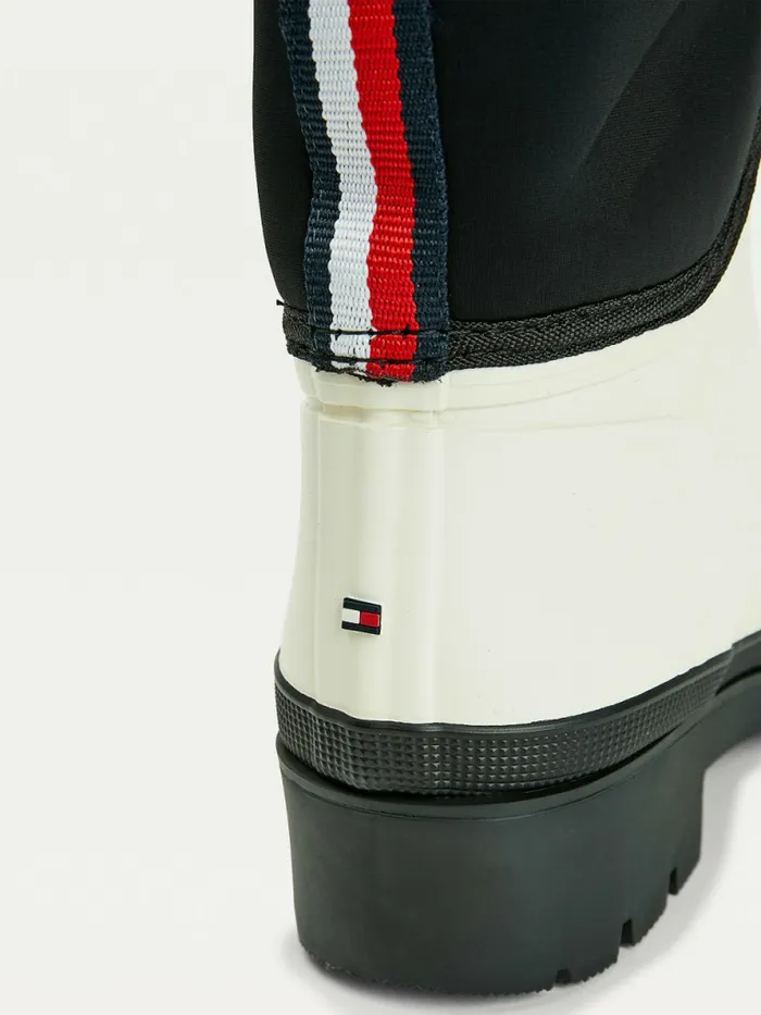 Tommy Hilfiger Cleat Chelsea Rain Boots Ecru Womens Boots Gift 4 You