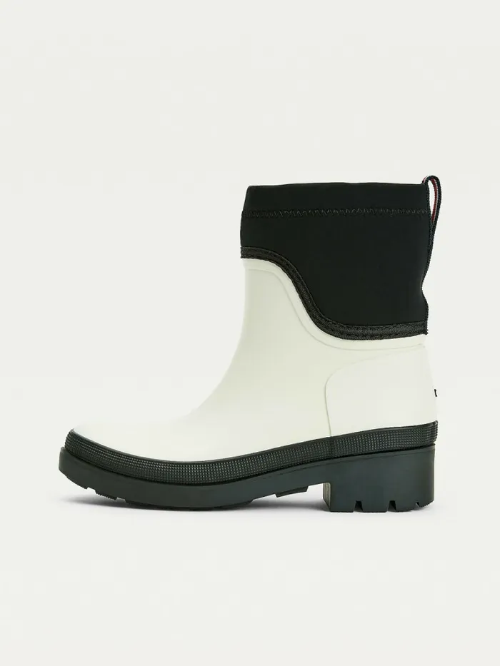 Tommy Hilfiger Cleat Chelsea Rain Boots Ecru Womens Boots Gift 4 You