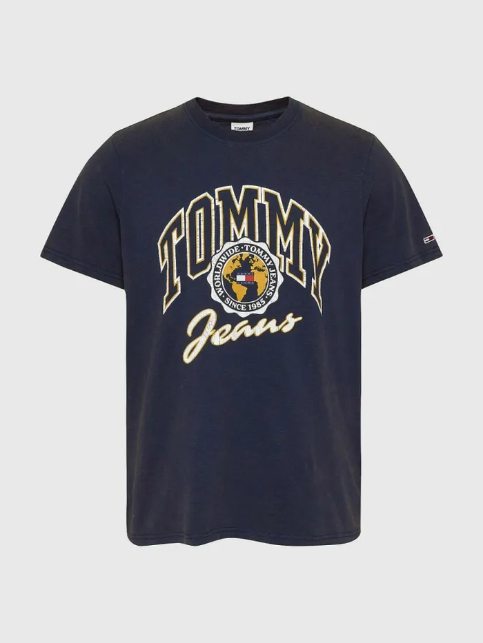 Tommy Hilfiger College Logo TShirt Twilight Navy Mens TShirts Gift Ideas
