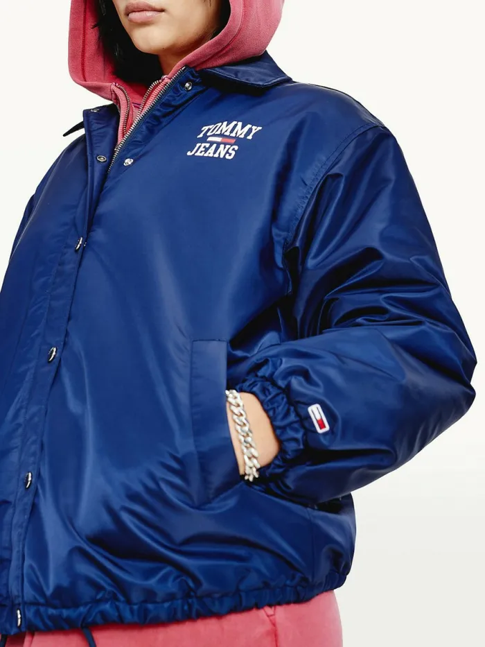 Tommy Hilfiger College Recycled Coach Jacket Twilight Navy Womens Coats and Jackets Sale
