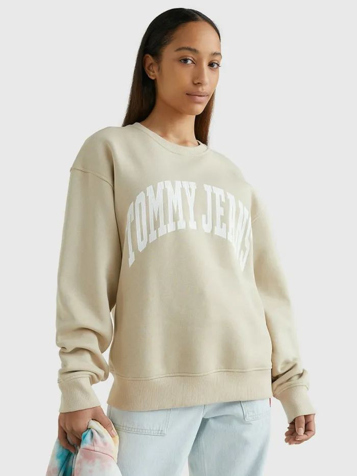 Tommy Hilfiger College Relaxed Fit Sweatshirt Savannah Sand Womens Sweatshirts and Hoodies Popular Tommy Hilfiger College Relaxed Fit Sweatshirt Savannah Sand Womens Sweatshirts and Hoodies Popular