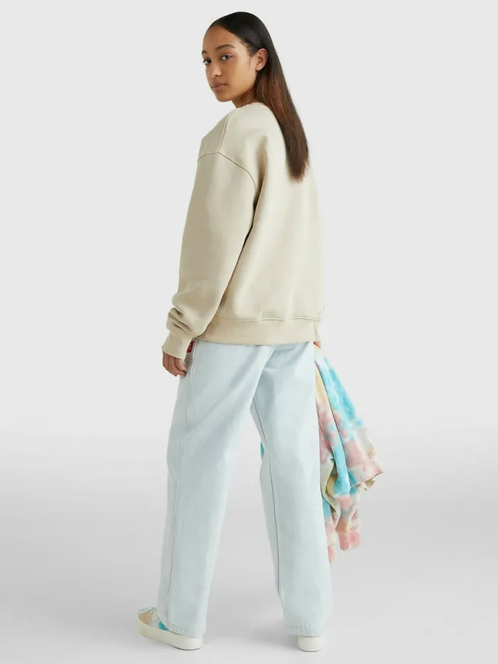 Tommy Hilfiger College Relaxed Fit Sweatshirt Savannah Sand Womens Sweatshirts and Hoodies Popular