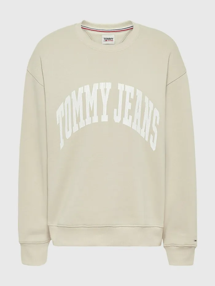 Tommy Hilfiger College Relaxed Fit Sweatshirt Savannah Sand Womens Sweatshirts and Hoodies Popular