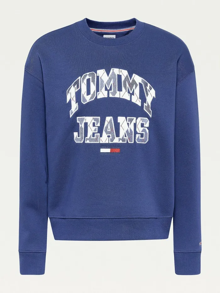 Tommy Hilfiger Collegiate Argyle Logo Sweatshirt Twilight Navy Womens Sweatshirts and Hoodies Gift 4 You