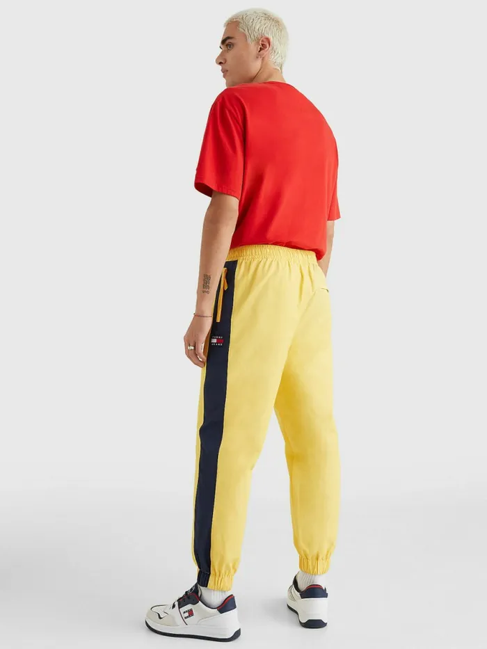 Tommy Hilfiger ColourBlocked Cuffed Joggers Prairie YellowMulti Mens Trousers