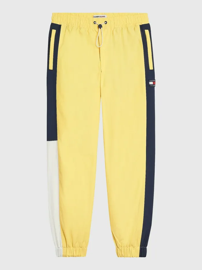 Tommy Hilfiger ColourBlocked Cuffed Joggers Prairie YellowMulti Mens Trousers