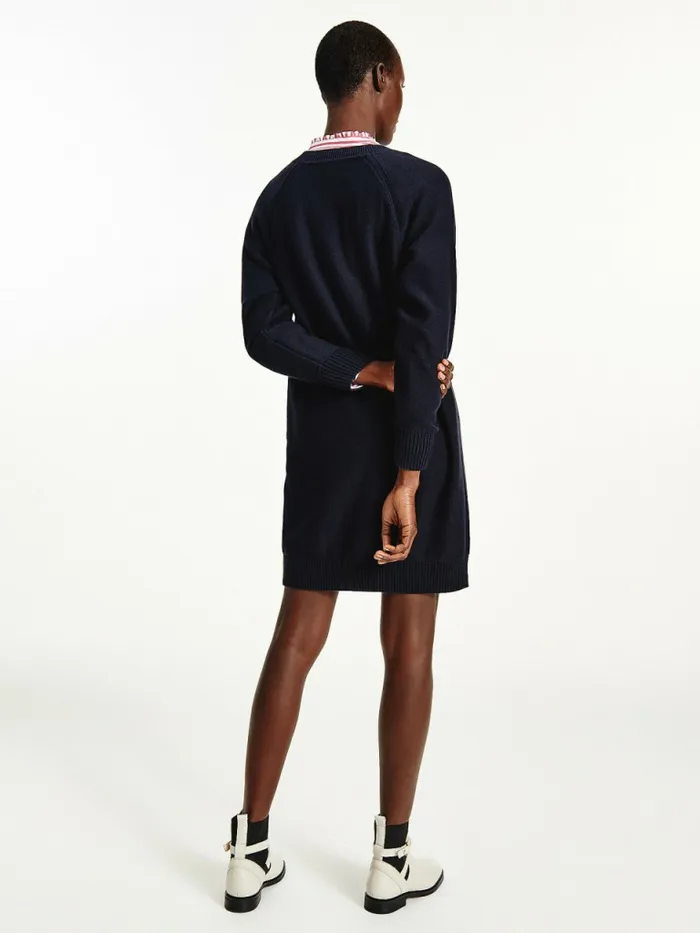 Tommy Hilfiger ColourBlocked Flag Jumper Dress Desert Sky Womens Dresses and Jumpsuits For Sale