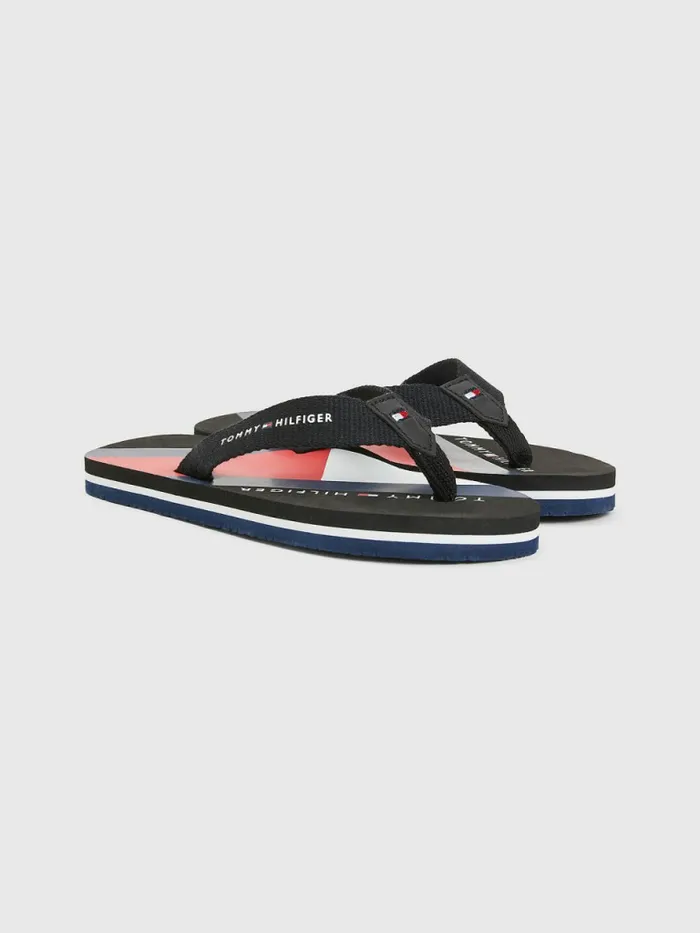 Tommy Hilfiger ColourBlocked Flag Print FlipFlops Black Boys Shoes and Accessories Sale Tommy Hilfiger ColourBlocked Flag Print FlipFlops Black Boys Shoes and Accessories Sale