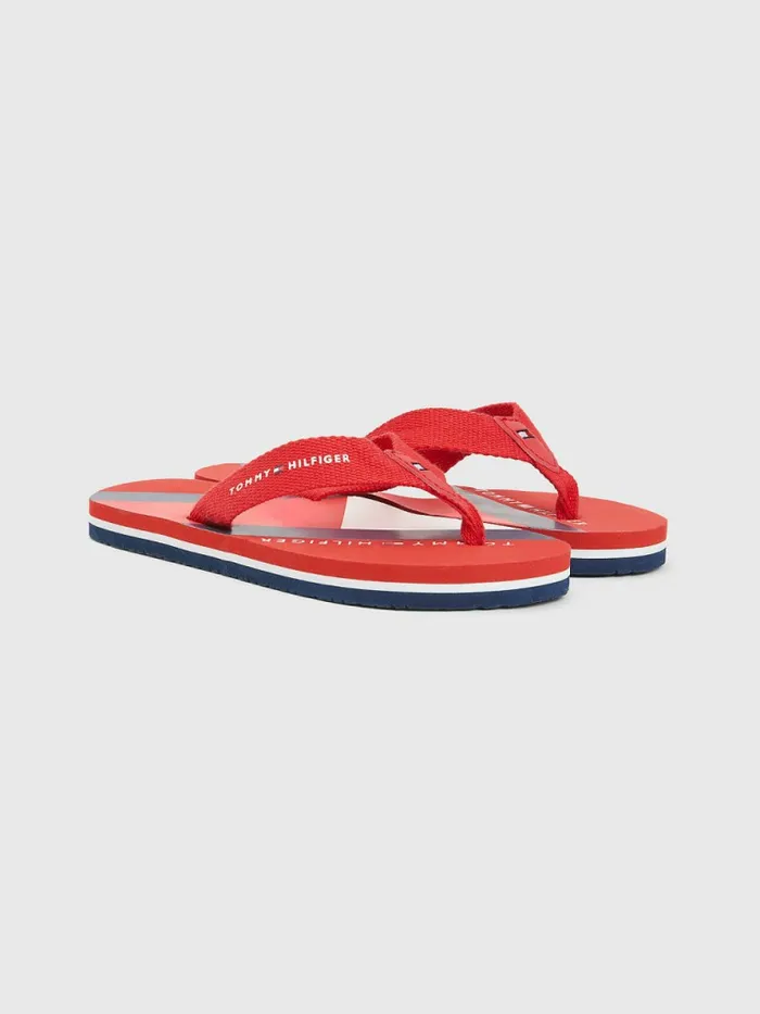 Tommy Hilfiger ColourBlocked Flag Print FlipFlops Red Boys Shoes and Accessories Popular Tommy Hilfiger ColourBlocked Flag Print FlipFlops Red Boys Shoes and Accessories Popular