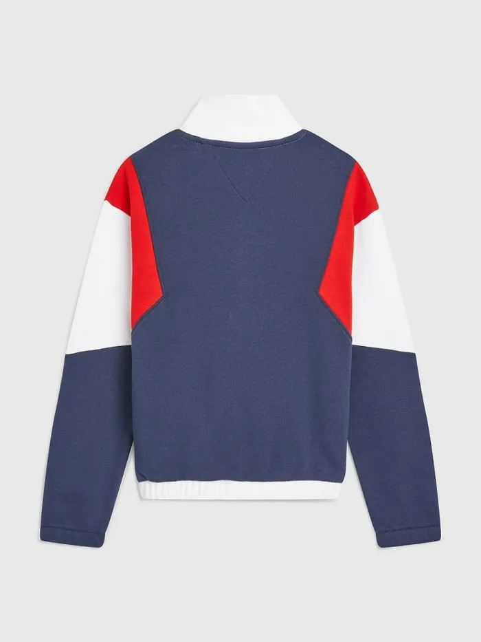 Tommy Hilfiger ColourBlocked Half Zip Sweatshirt Twilight NavyColorblock Girls Sweatshirts and Hoodies Gift 4 You