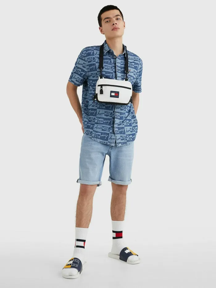 Tommy Hilfiger ColourBlocked Logo Pool Slides Prairie Yellow Mens Sandals Sliders and Flip Flops On Sale