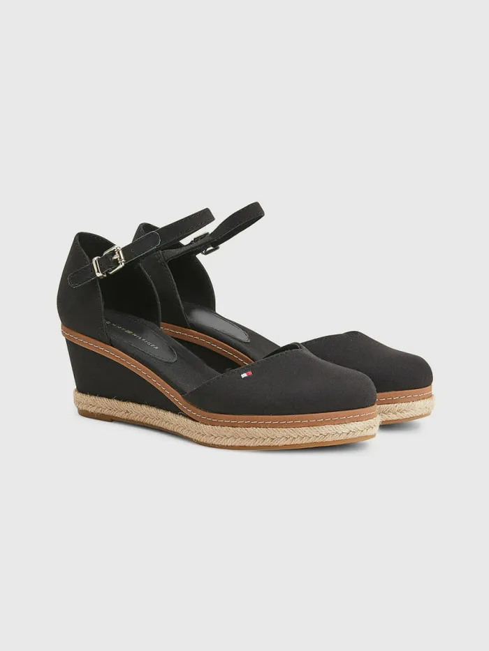 Tommy Hilfiger ColourBlocked Mid Heel Wedge Espadrille Sandals Black Womens Boots Online Tommy Hilfiger ColourBlocked Mid Heel Wedge Espadrille Sandals Black Womens Boots Online